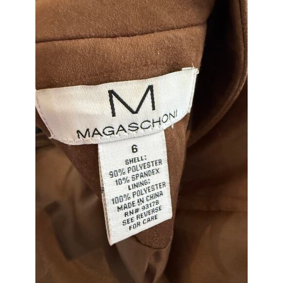 Magaschoni Faux Suede Longline Jacket Mocha Brown 6 - Picture 5 of 5